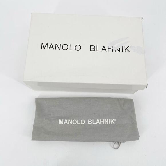 Manolo Blahnik y2k Black Satin Sedaraby Crystal D’Orsay Peep Toe Heels IT 41 - Picture 4 of 14